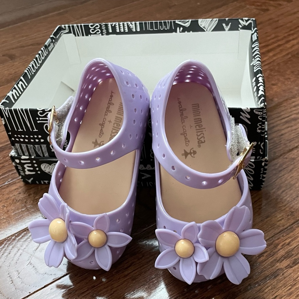 Mini Melissa toddler Lilac Furadinha BB Sandals, size 5